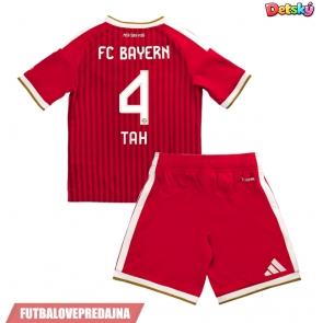 Lacne Dětský Futbalové dres Bayern Munich Jonathan Tah #4 2026-27 Krátky Rukáv - Domáci (+ trenírky)